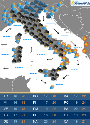 Previsioni Meteo Mercoledi 23 Ottobre