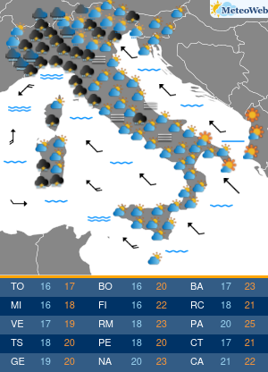 Previsioni  Meteo Sabato 26 Ottobre