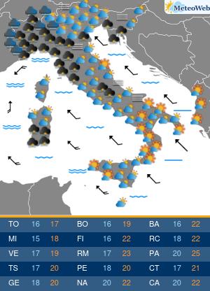 Previsioni  Meteo Sabato 26 Ottobre