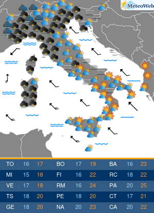 Previsioni Meteo Sabato 26 Ottobre