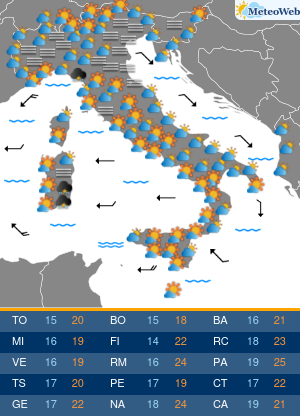 Previsioni Meteo Lunedi 28 Ottobre