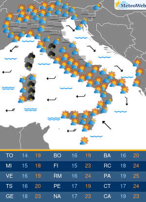 Previsioni Meteo Lunedi 28 Ottobre