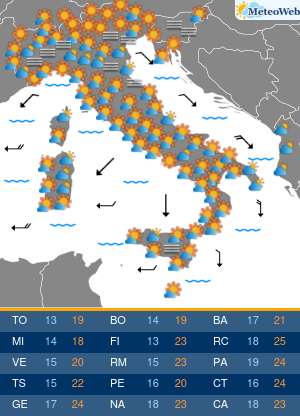 Previsioni Meteo Martedi 29 Ottobre