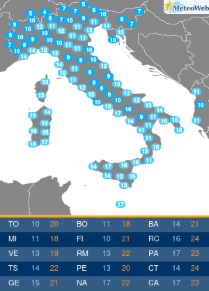 Temperature Minime Sabato 2 Novembre