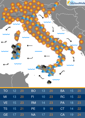 Previsioni Meteo Giovedi 31 Ottobre