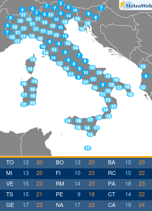 Temperature Minime Giovedi 31 Ottobre