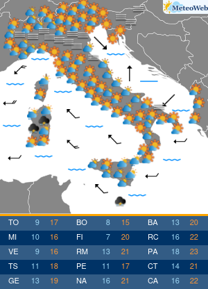 Previsioni Meteo Giovedi 7 Novembre