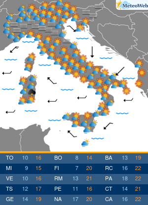 Previsioni  Meteo Mercoledi 6 Novembre