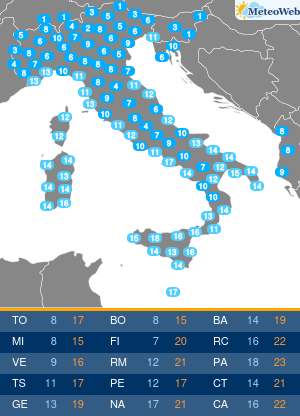 Temperature Minime Giovedi 7 Novembre