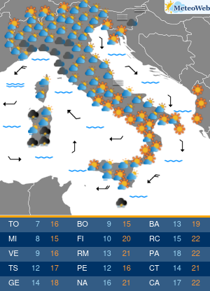 Previsioni Meteo Sabato 9 Novembre