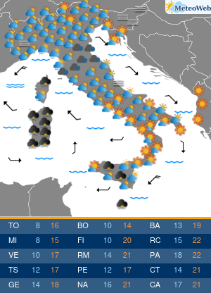 Previsioni Meteo Sabato 9 Novembre