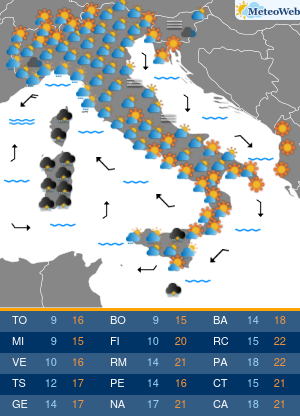 Previsioni  Meteo Sabato 9 Novembre