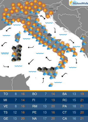 Previsioni  Meteo Domenica 10 Novembre