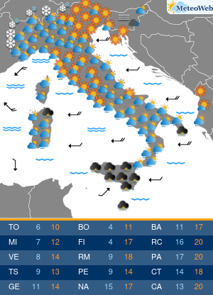 Previsioni Meteo Martedi 12 Novembre