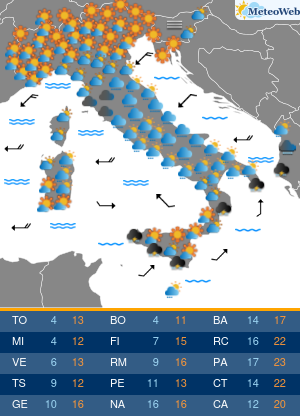 Previsioni Meteo Mercoledi 13 Novembre