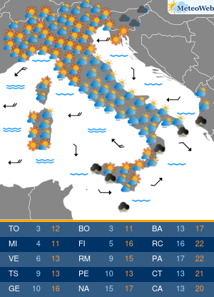 Previsioni Meteo Mercoledi 13 Novembre