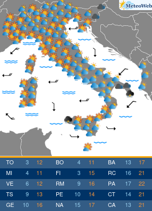 Previsioni  Meteo Mercoledi 13 Novembre