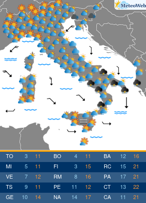 Previsioni Meteo Giovedi 14 Novembre