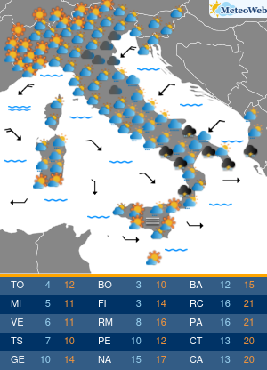 Previsioni Meteo Giovedi 14 Novembre