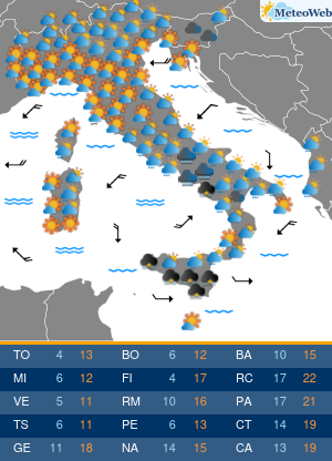 Previsioni Meteo Mercoledi 13 Novembre