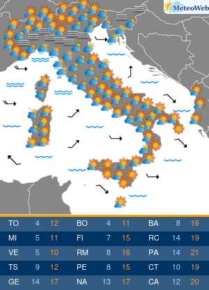 Previsioni  Meteo Domenica 17 Novembre