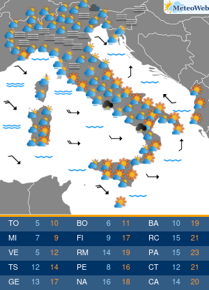 Previsioni Meteo Lunedi 18 Novembre