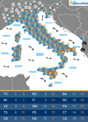 Previsioni Meteo Giovedi 21 Novembre