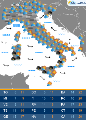 Previsioni Meteo Martedi 19 Novembre