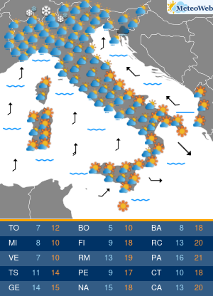 Previsioni  Meteo Martedi 26 Novembre