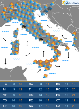 Previsioni  Meteo Mercoledi 27 Novembre