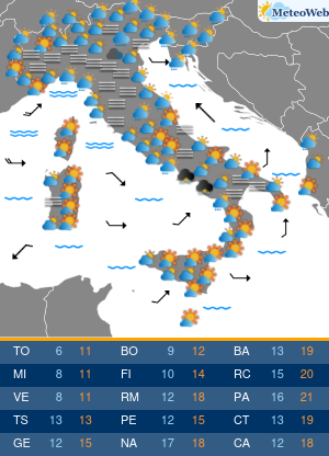 Previsioni  Meteo Giovedi 28 Novembre