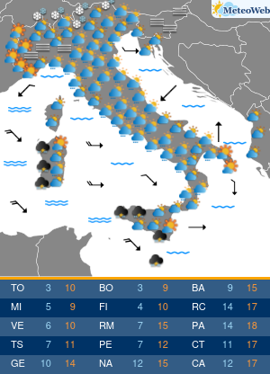 Previsioni Meteo Martedi 3 Dicembre