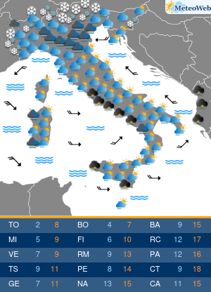 Previsioni Meteo Domenica 8 Dicembre