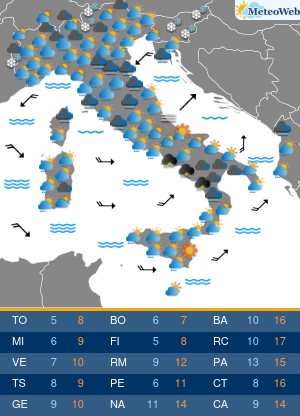 Previsioni Meteo Lunedi 9 Dicembre