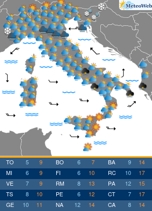 Previsioni Meteo Martedi 10 Dicembre