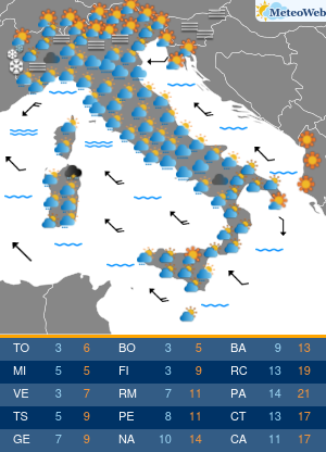 Previsioni  Meteo Venerdi 13 Dicembre