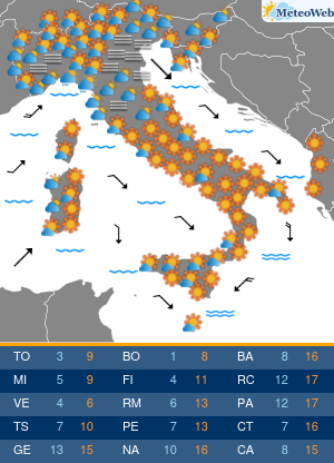 Previsioni  Meteo Martedi 17 Dicembre