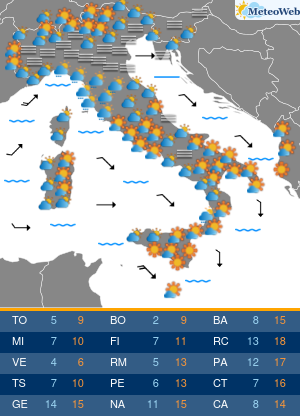 Previsioni Meteo Mercoledi 18 Dicembre