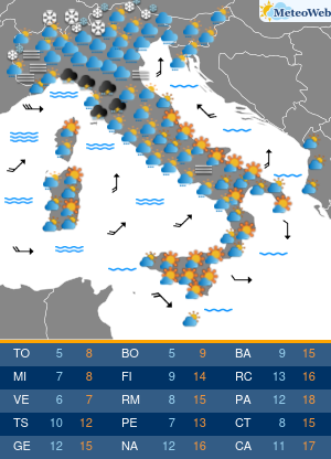 Previsioni  Meteo Giovedi 19 Dicembre