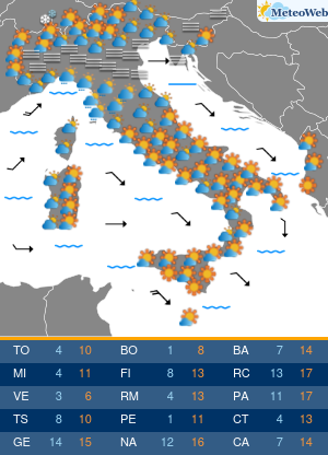 Previsioni Meteo Mercoledi 18 Dicembre