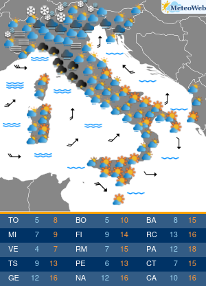 Previsioni Meteo Giovedi 19 Dicembre