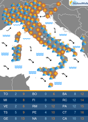 Previsioni  Meteo Sabato 21 Dicembre