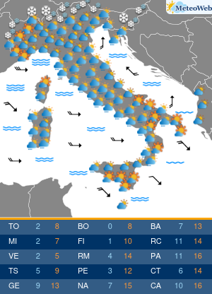 Previsioni  Meteo Domenica 22 Dicembre