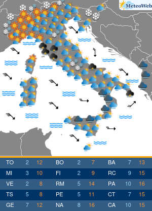 Previsioni Meteo Lunedi 23 Dicembre