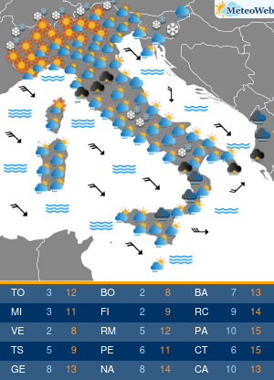 Previsioni Meteo Lunedi 23 Dicembre