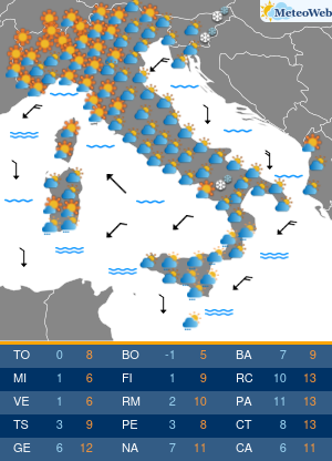 Previsioni Meteo Mercoledi 15 Gennaio