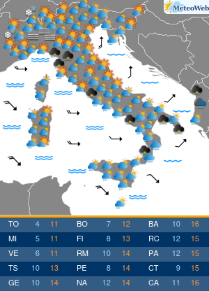 Previsioni  Meteo Mercoledi 29 Gennaio