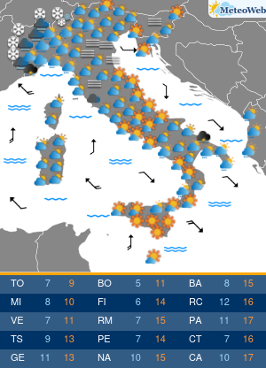 Previsioni Meteo Giovedi 30 Gennaio