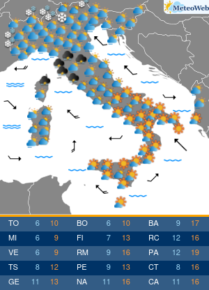 Previsioni  Meteo Venerdi 31 Gennaio