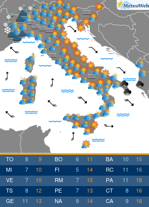 Previsioni Meteo Giovedi 30 Gennaio